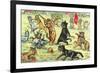 Cats Playing Soccer-null-Framed Art Print