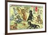 Cats Playing Soccer-null-Framed Premium Giclee Print