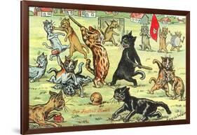 Cats Playing Soccer-null-Framed Art Print