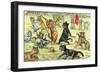 Cats Playing Soccer-null-Framed Art Print