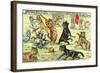 Cats Playing Soccer-null-Framed Art Print