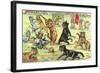 Cats Playing Soccer-null-Framed Art Print