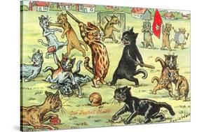 Cats Playing Soccer-null-Stretched Canvas