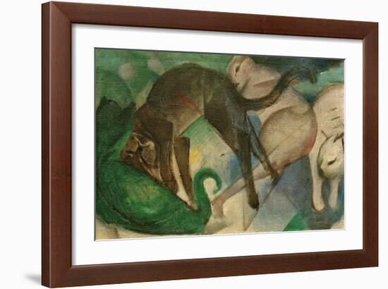 Cats Playing-Franz Marc-Framed Giclee Print