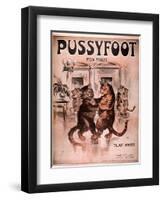 Cats Pussyfoot Fox Trot, USA, 1920-null-Framed Premium Giclee Print