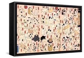 Cats Suggested as the Fifty Three Stations of the Tokaido-Kuniyoshi Utagawa-Framed Stretched Canvas