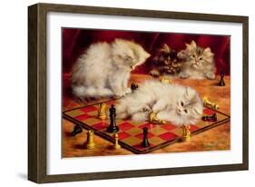 Cats with a Chess Board-Agnes Augusta Talboys-Framed Giclee Print