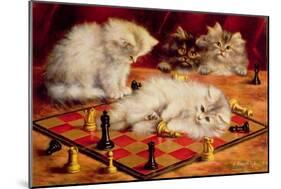 Cats with a Chess Board-Agnes Augusta Talboys-Mounted Giclee Print