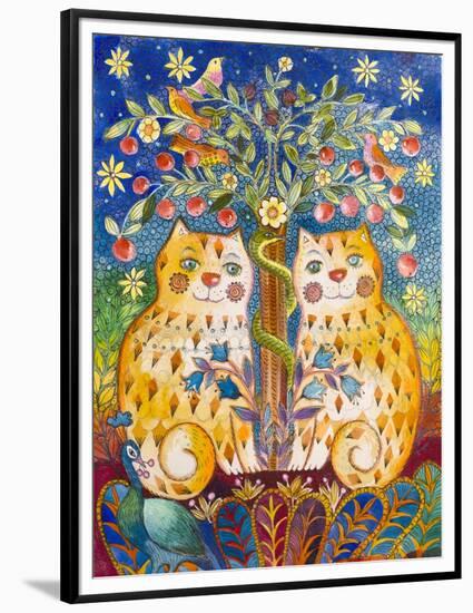 Catsin the Garden of Eden-Oxana Zaika-Framed Premium Giclee Print