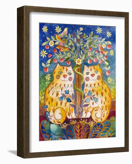 Catsin the Garden of Eden-Oxana Zaika-Framed Giclee Print