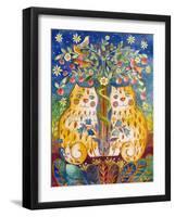 Catsin the Garden of Eden-Oxana Zaika-Framed Giclee Print