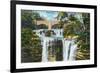 Catskill Mountains, New York - View of Haines Falls-Lantern Press-Framed Premium Giclee Print