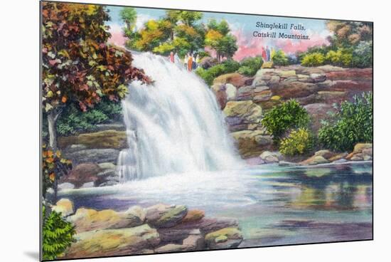 Catskill Mountains, New York - View of Shinglekill Falls-Lantern Press-Mounted Art Print