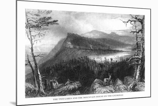 Catskill Mountains, New York, View of Two Lakes and the Mountain House-Lantern Press-Mounted Art Print