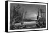 Catskill Mountains, New York, Winter Scene above the Kaaterskill Falls-Lantern Press-Framed Stretched Canvas