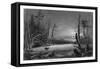 Catskill Mountains, New York, Winter Scene above the Kaaterskill Falls-Lantern Press-Framed Stretched Canvas