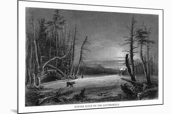 Catskill Mountains, New York, Winter Scene above the Kaaterskill Falls-Lantern Press-Mounted Art Print