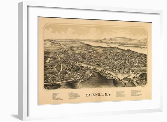 Catskill, New York - Panoramic Map-Lantern Press-Framed Art Print