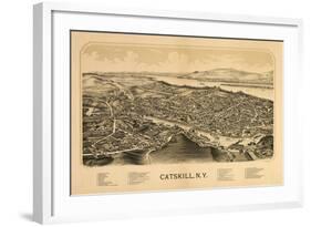 Catskill, New York - Panoramic Map-Lantern Press-Framed Art Print