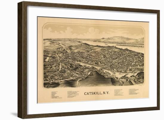 Catskill, New York - Panoramic Map-Lantern Press-Framed Art Print