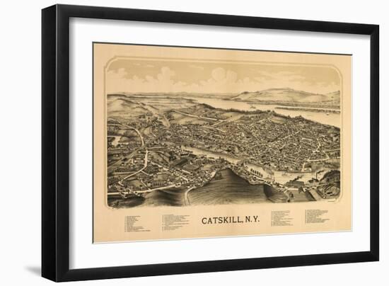 Catskill, New York - Panoramic Map-Lantern Press-Framed Art Print