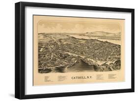 Catskill, New York - Panoramic Map-Lantern Press-Framed Art Print