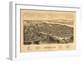 Catskill, New York - Panoramic Map-Lantern Press-Framed Art Print