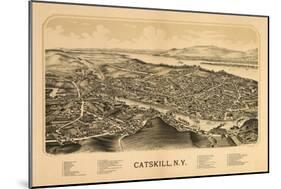 Catskill, New York - Panoramic Map-Lantern Press-Mounted Art Print