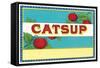 Catsup Label-null-Framed Stretched Canvas