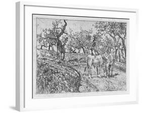 Cattle Amongst Olive Trees-Giovanni Fattori-Framed Giclee Print