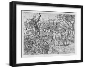 Cattle Amongst Olive Trees-Giovanni Fattori-Framed Giclee Print