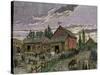 Cattle and Barns of a Canadian Homestead About 1850-null-Stretched Canvas