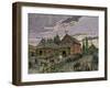 Cattle and Barns of a Canadian Homestead About 1850-null-Framed Giclee Print