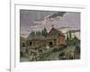 Cattle and Barns of a Canadian Homestead About 1850-null-Framed Giclee Print