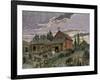 Cattle and Barns of a Canadian Homestead About 1850-null-Framed Giclee Print