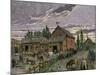 Cattle and Barns of a Canadian Homestead About 1850-null-Mounted Giclee Print