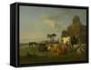 Cattle and Sheep in a Landscape, C.1855 (Oil on Canvas)-Constant-emile Troyon-Framed Stretched Canvas