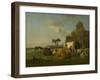 Cattle and Sheep in a Landscape, C.1855 (Oil on Canvas)-Constant-emile Troyon-Framed Giclee Print