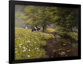 Cattle By The Stream-Bill Makinson-Framed Giclee Print