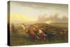 Cattle Drive 1, C.1877 (Oil on Canvas)-James Walker-Stretched Canvas