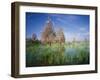 Cattle Egrets Nesting in Drowned Acacia Trees-null-Framed Photographic Print