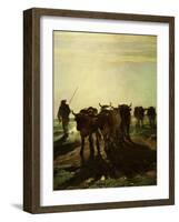 Cattle Going to Work (Boeufs Allant Au Labour) (Detail)-Constant Troyon-Framed Giclee Print
