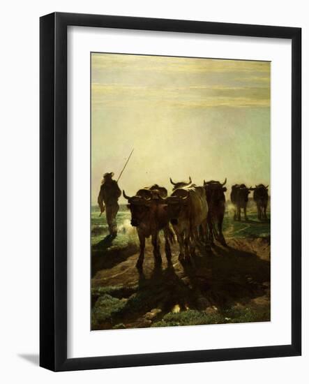 Cattle Going to Work (Boeufs Allant Au Labour) (Detail)-Constant Troyon-Framed Giclee Print