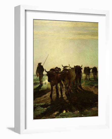 Cattle Going to Work (Boeufs Allant Au Labour) (Detail)-Constant Troyon-Framed Giclee Print