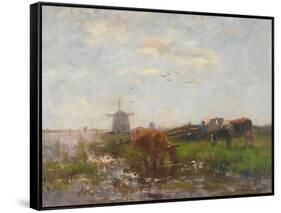 Cattle Grazing at the Water's Edge, C.1880-90-Willem Maris-Framed Stretched Canvas