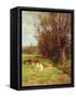 Cattle Grazing-Charles James Adams-Framed Stretched Canvas