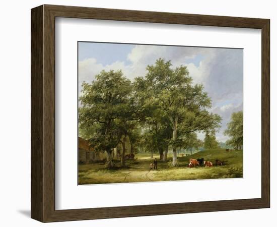 Cattle Grazing-James Stark-Framed Giclee Print