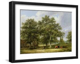 Cattle Grazing-James Stark-Framed Giclee Print