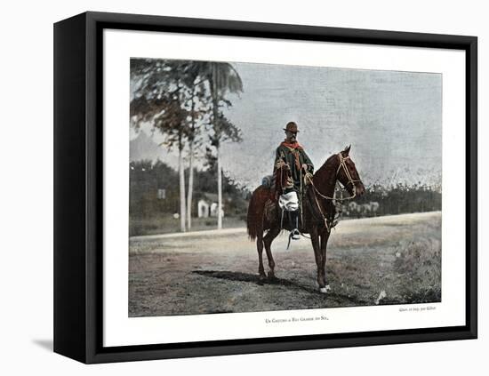 Cattle Herder, Rio Grande Do Sul, Brazil, 19th Century-Gillot-Framed Stretched Canvas