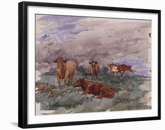 Cattle in a Landscape, 1890-Soren Emil Carlsen-Framed Giclee Print